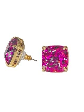 Kate Spade Hot Pink Glitter Square Stud Earrings. NWT. Nordstrom